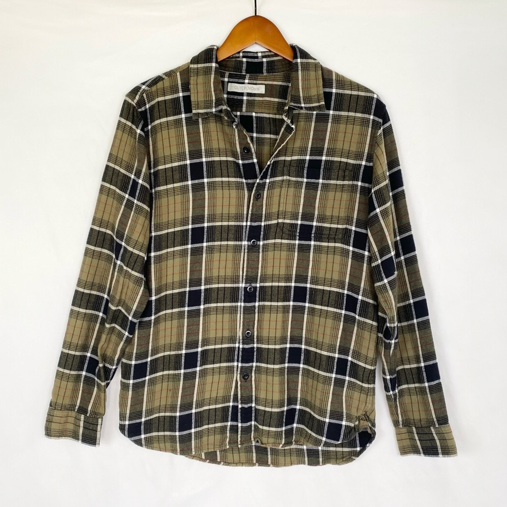 OUTERKNOWN Organic Cotton Men’s Transitional Flannel in Olive Branch‎ Phase